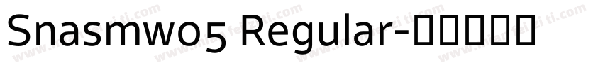 Snasmw05 Regular字体转换